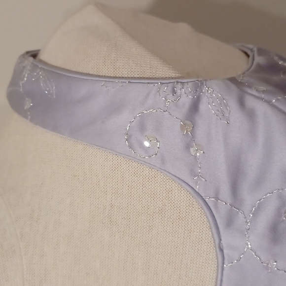 Jessica McClintock Gunne Sax Faux 2 Piece Lilac Satin Gown NEW- Sz. 7/8 - Picture 9 of 14